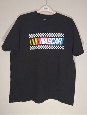 NASCAR Black Graphic Tee - Checkerboard Logo